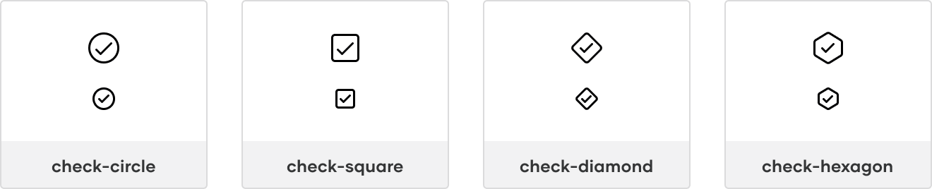 Examples of contained icons